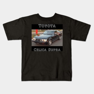 Toyota Celica Supra A50 - Black and White Design Kids T-Shirt